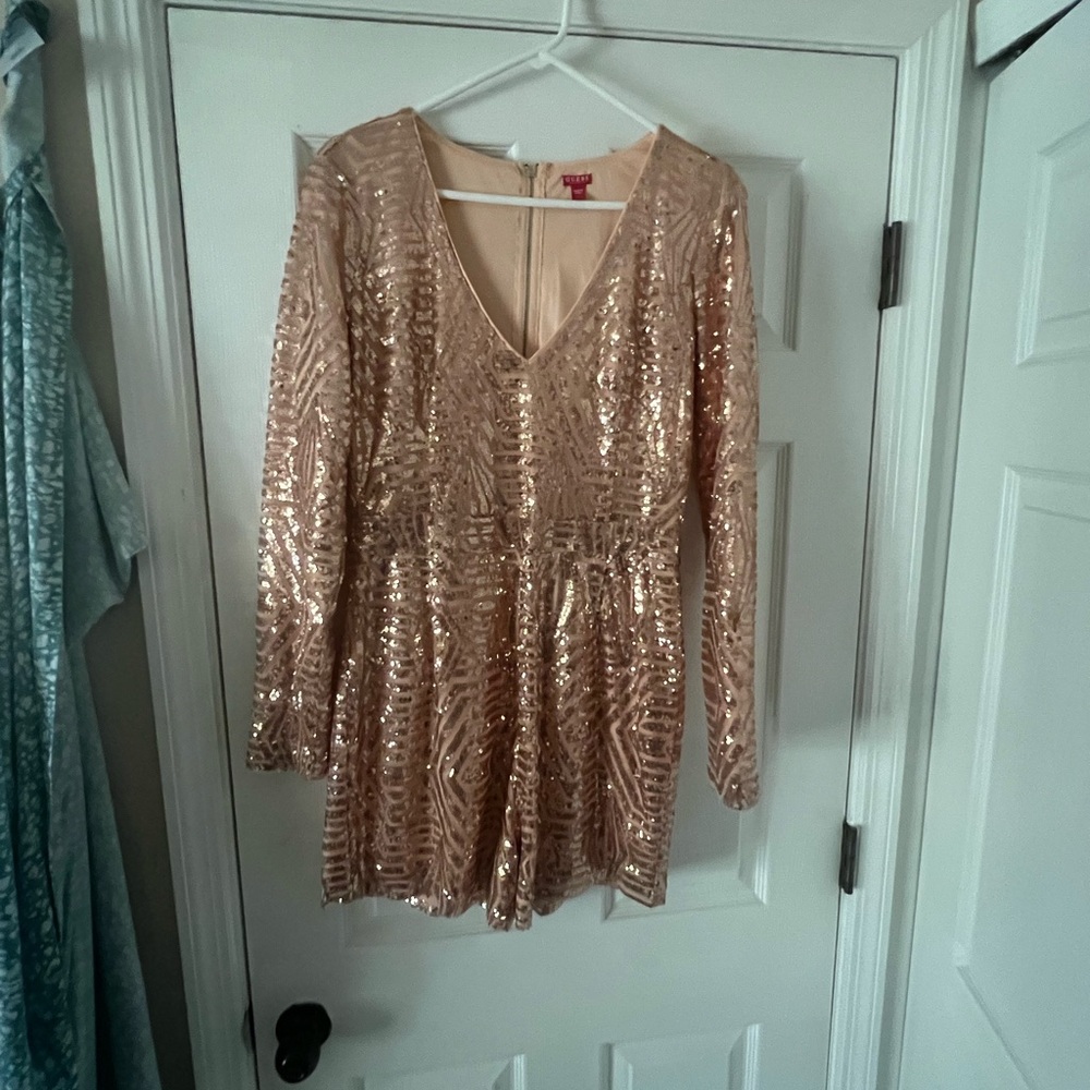 Long sleeved rose gold romper